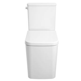 GROHE Eurocube 2-piece 1.28 GPF Single Flush Elongated Toilet with Left Hand Trip Lever in Alpine White Seat Included 39662000