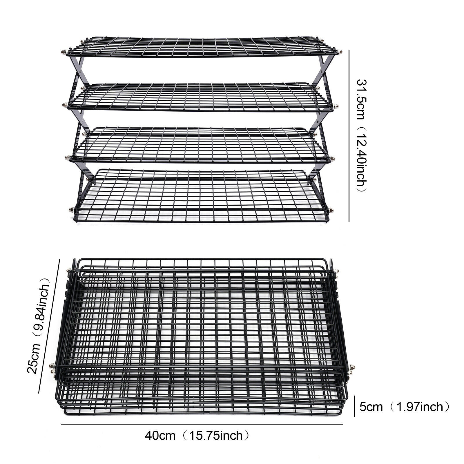 Camping Kitchen Table Picnic Cabinet Folding Cooking Storage Rack Portable Black 4 Layer Outdoor Lightweight Folding Camping Table Picnic Grill Stand Rack Iron Portable Camping Picnic Table Rack