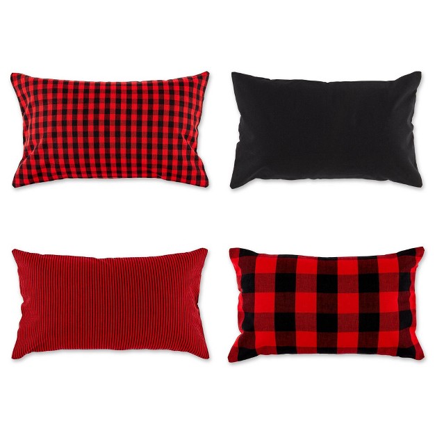 Assorted Throw Pillow Covers Red black Design Imports