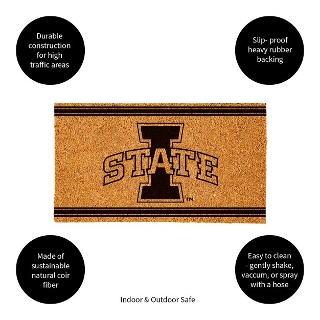 Evergreen Iowa State University Logo Natural Coir 28 X 16 Inches Indoor Outdoor Doormat