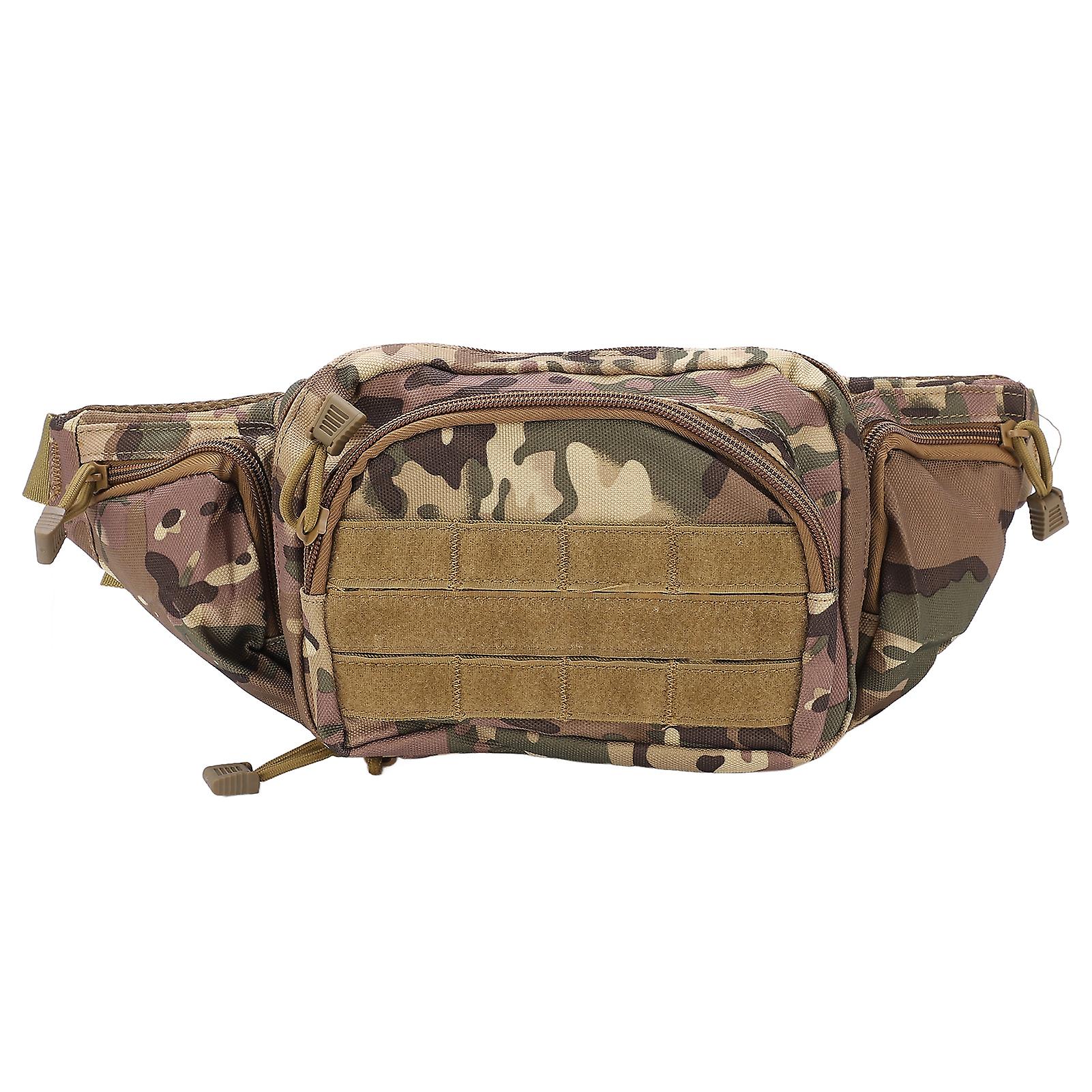 Outdoor Waist Hanging Pockets Waist Pack With Adjustable Shoulder Strap For Fishing Cycling Campingcamouflage