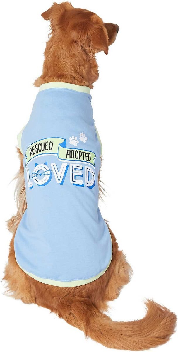 Frisco Rescued， Adopted， Loved Dog and Cat T-Shirt， Blue