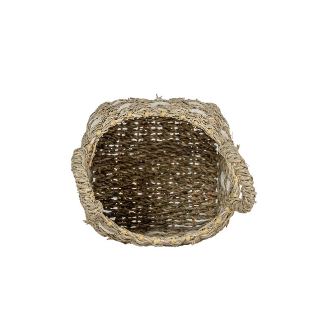 6 75 Inch Basket White Seagrass amp Rope By Foreside Home amp Garden