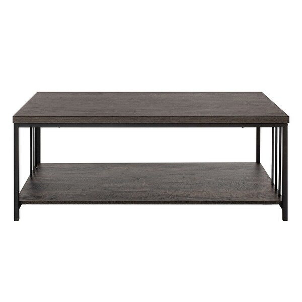 Homy Casa Industrial Dark Brown Coffee Table