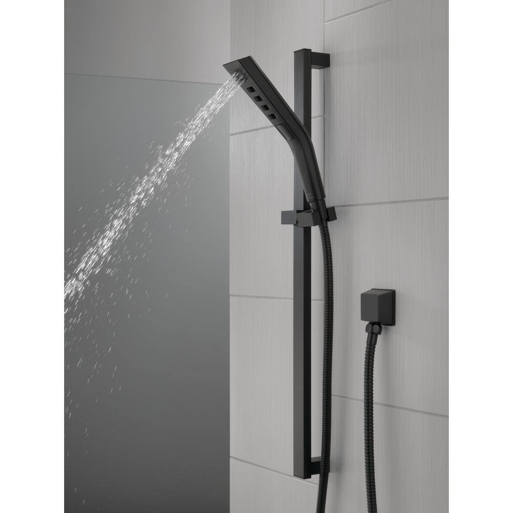 Delta 3-Spray Patterns 1.75 GPM 1.81 in. Wall Mount Handheld Shower Head with H2Okinetic in Matte Black 51799-BL