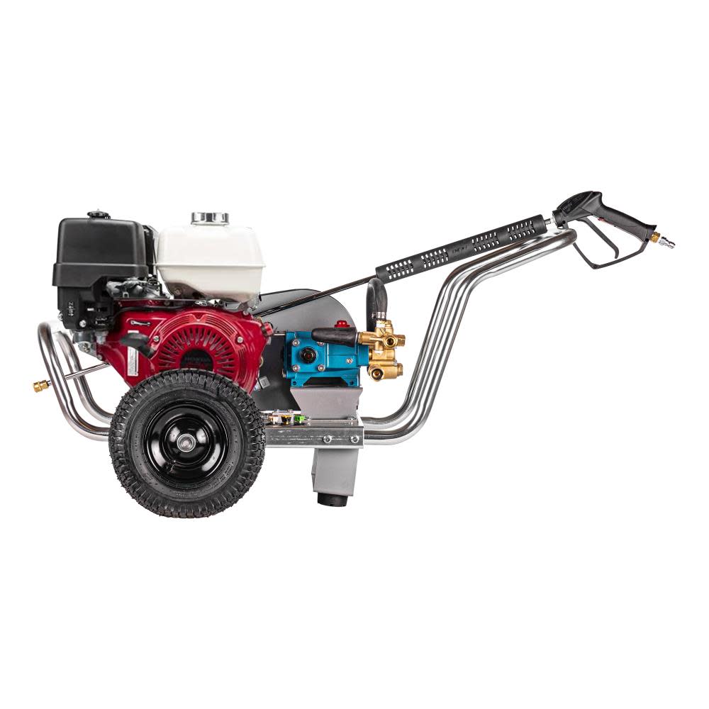 Aluminum Water Blaster 4200 PSI at 4.0 GPM HONDA GX390 with CAT Triplex Plunger Pump Cold Water Professional Belt Drive Gas Pressure Washer (49-State) ;