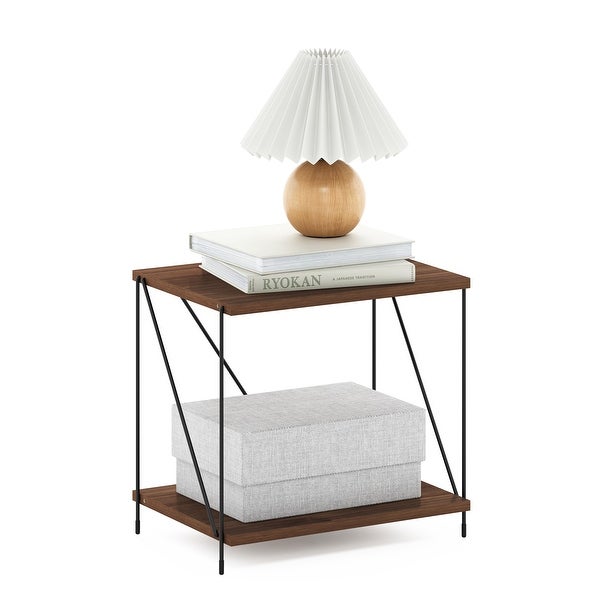 Furinno Besi Industrial Multipurpose Side Table with Metal Frame