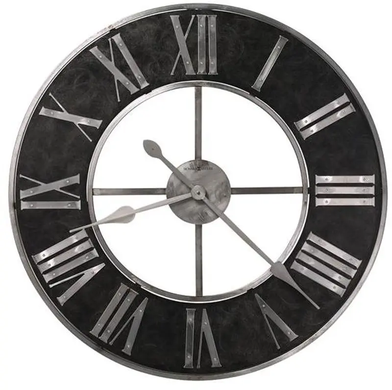 Industrial Style Black and Steel Wall Clock