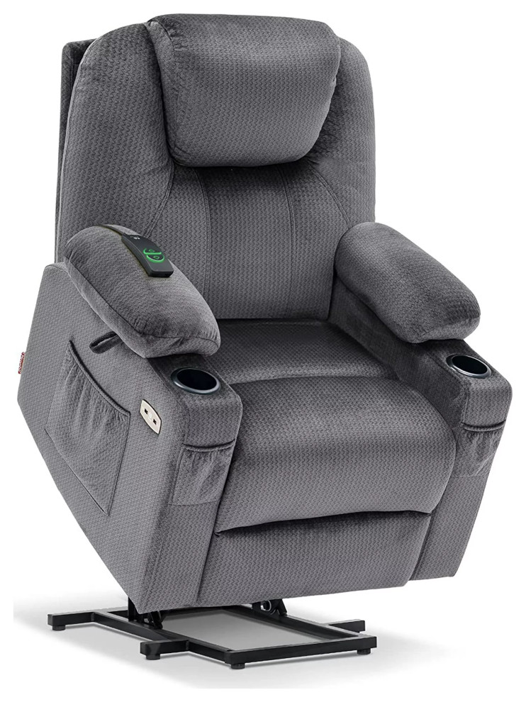 Power Recliner  Comfy Seat With Lumbar Heating  ampFull Body Vibration   Modern   Recliner Chairs   by Declusia  Houzz