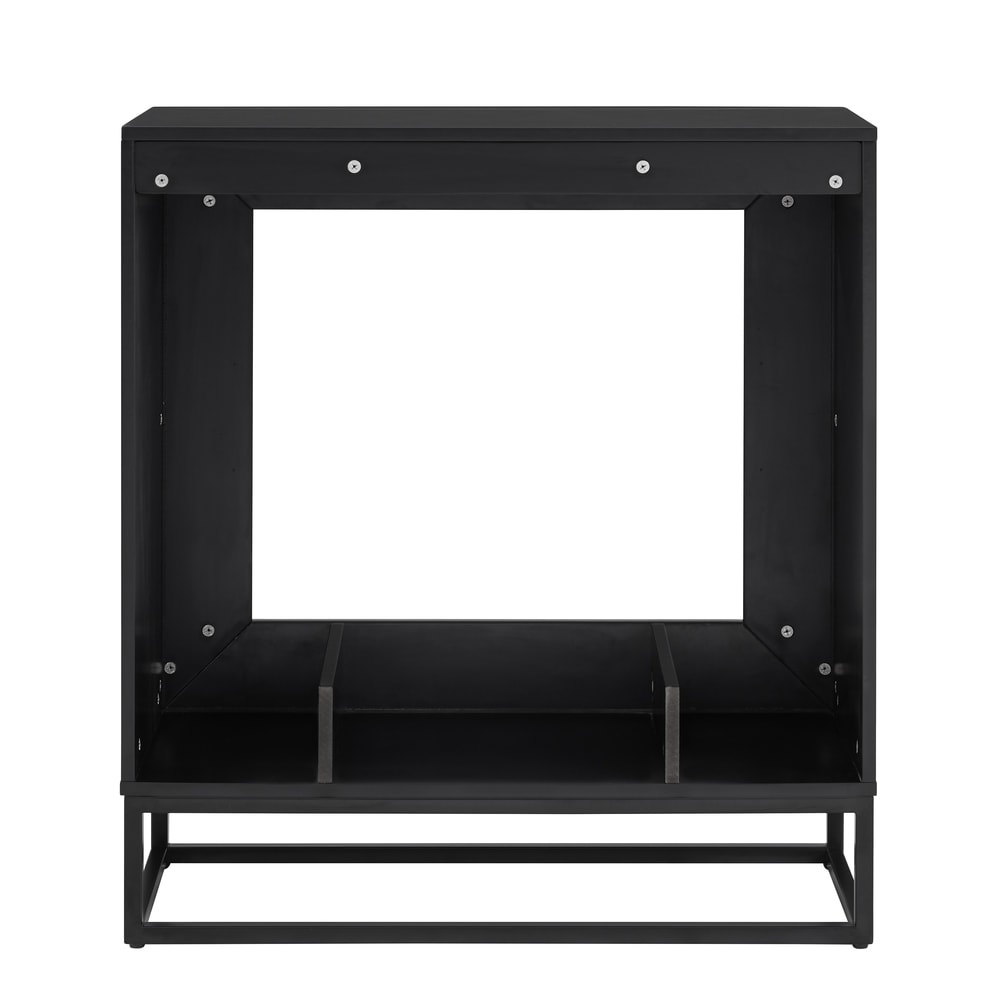 SEI Furniture Francis Contemporary Black Wood Electric Fireplace