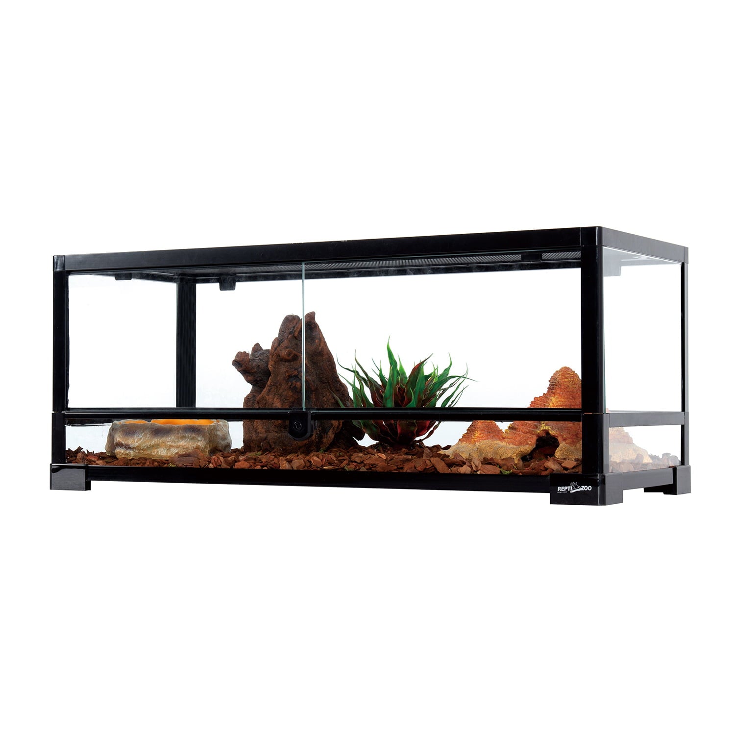 REPTI ZOO Glass Reptile Terrarium Front Opening Reptile Habitat Tank 30