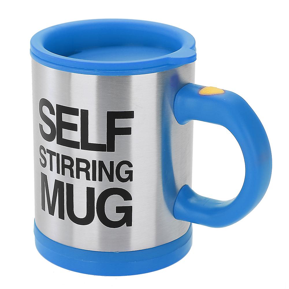 301-400ml Stainless Steel Electric Stirring Mug Automatic Milk Juice Coffee Cup (Blue)