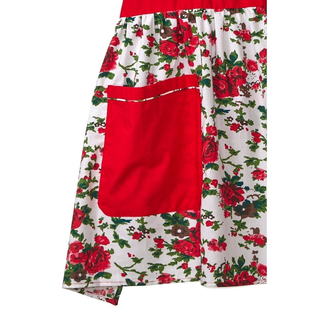 Handmade Pure Cotton Bohemian Print Apron with Pockets (India)