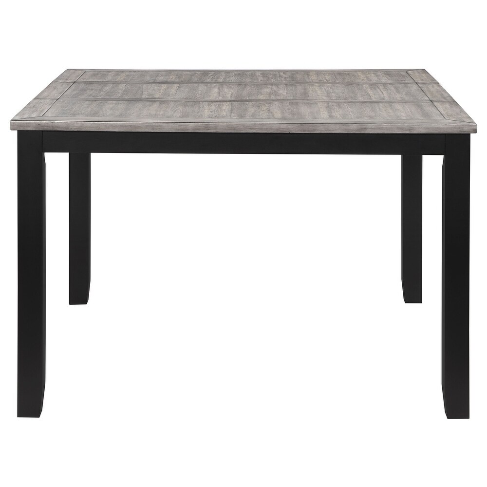 Coaster Furniture Elodie Counter Height Dining Table with Extension Leaf Grey and Black   36.25''   54.25'' x 54.25'' x 36.50''