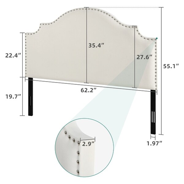 Fasching Arched Upholstered Full/Queen Headboard - - 37551747