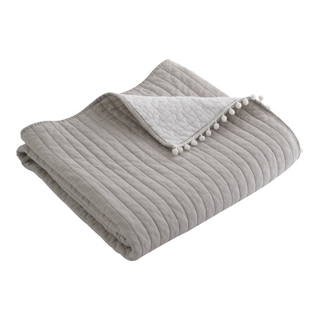 Pom Pom Taupe Quilted Throw Levtex Home