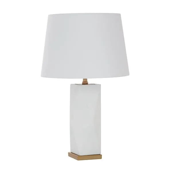 White Ceramic Contemporary Table Lamp - 16 x 16 x 26