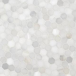 MSI Greecian White 2 in. Hexagon 12 in. x 12 in. Polished Marble Floor and Wall Mosaic Tile (0.98 sq. ft.Each) SMOT-GRE-2HEXP