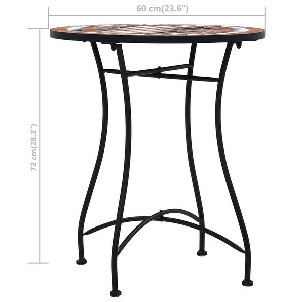 vidaXL Mosaic Bistro Table Brown 23.6