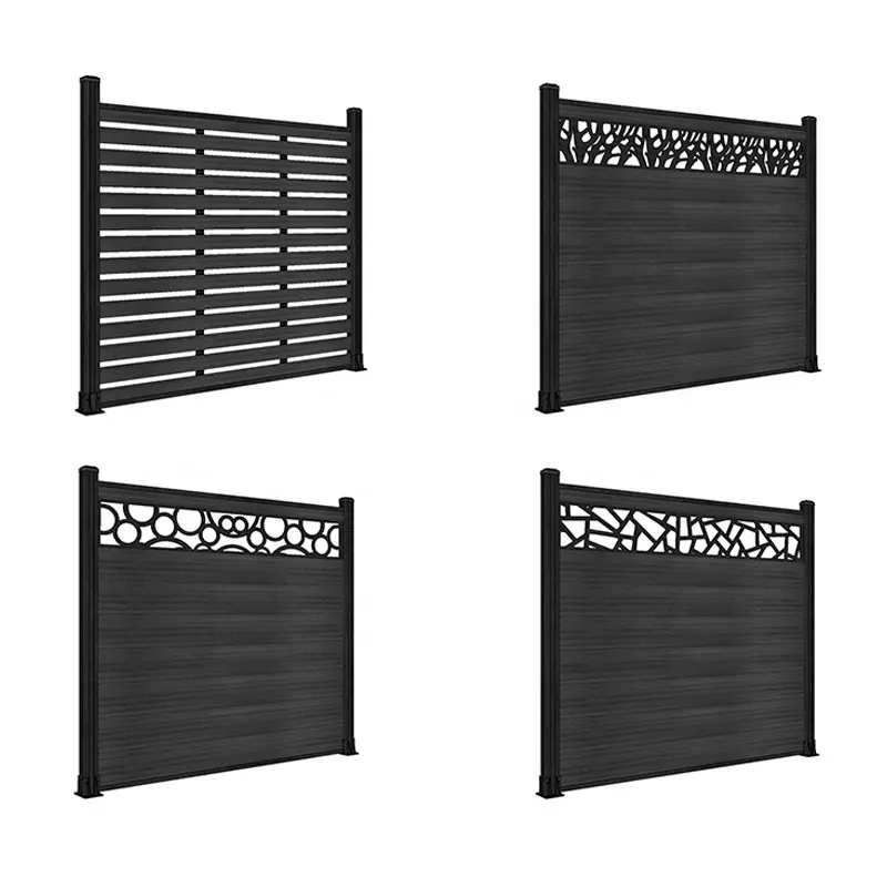 factory supply 80*80mm aluminum post design wood plastic composite wpc fencing privacy fence security for yard and garden