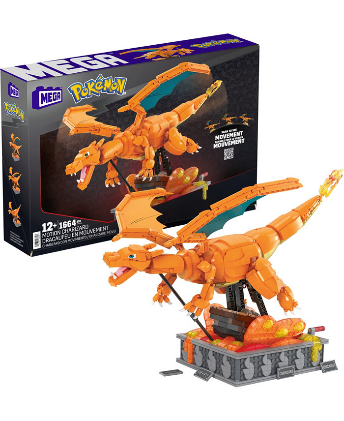 Pokemon MEGA Charizard Building Kit with Motion (1663 Pieces) for Collectors