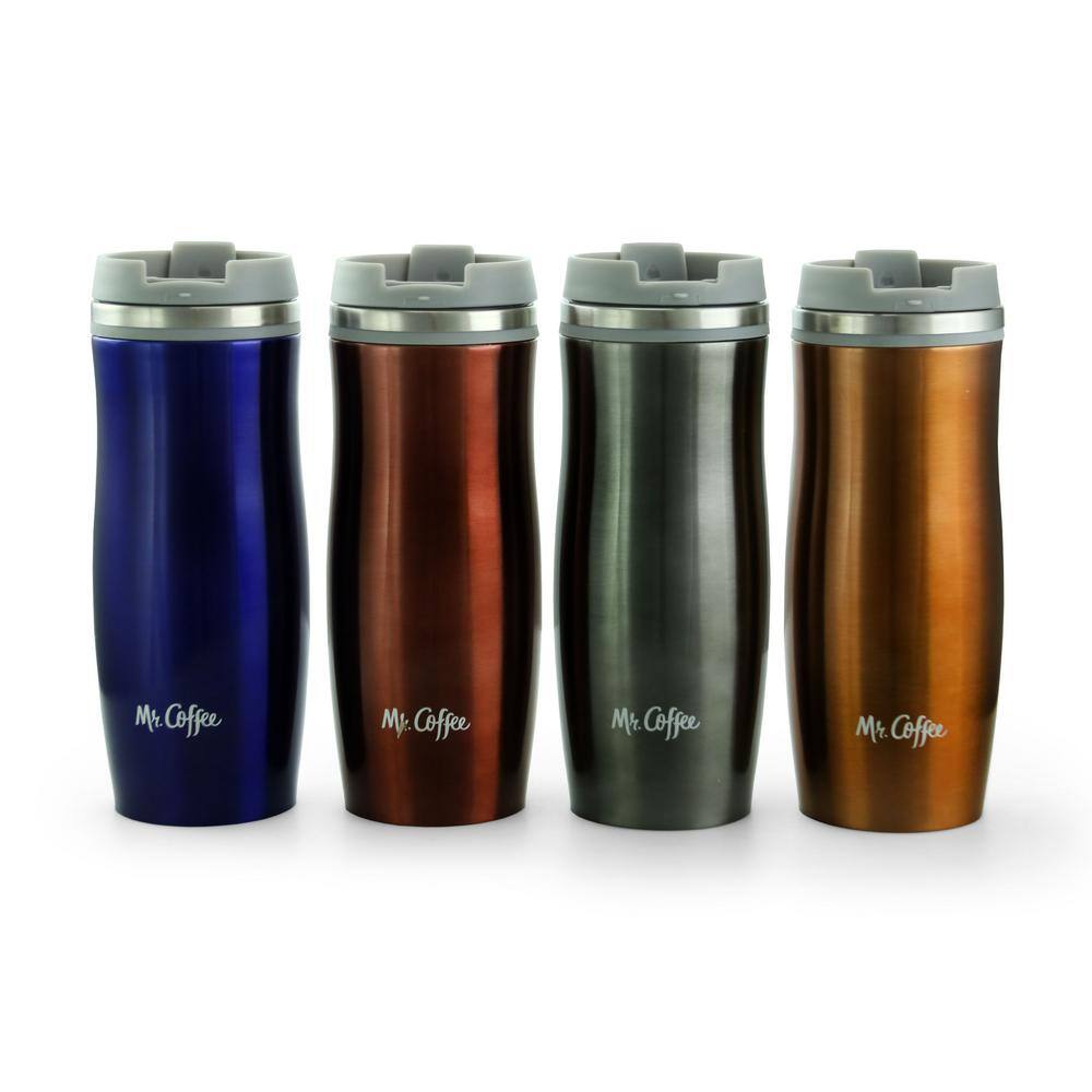 Mr. Coffee Kendrick 10 oz. Assorted Colors Thermal Travel Tumbler (Set of 4) 985112182M