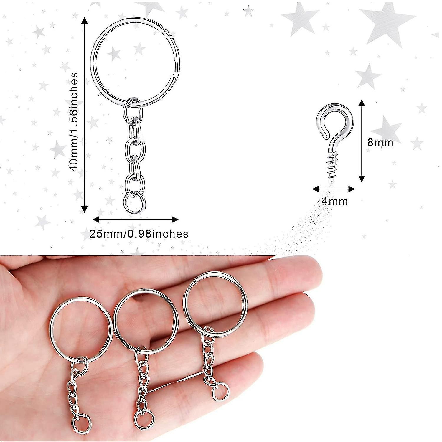 360 Pcs Keychain Rings Kit Open Jump Rings For Diy Crafts Gold