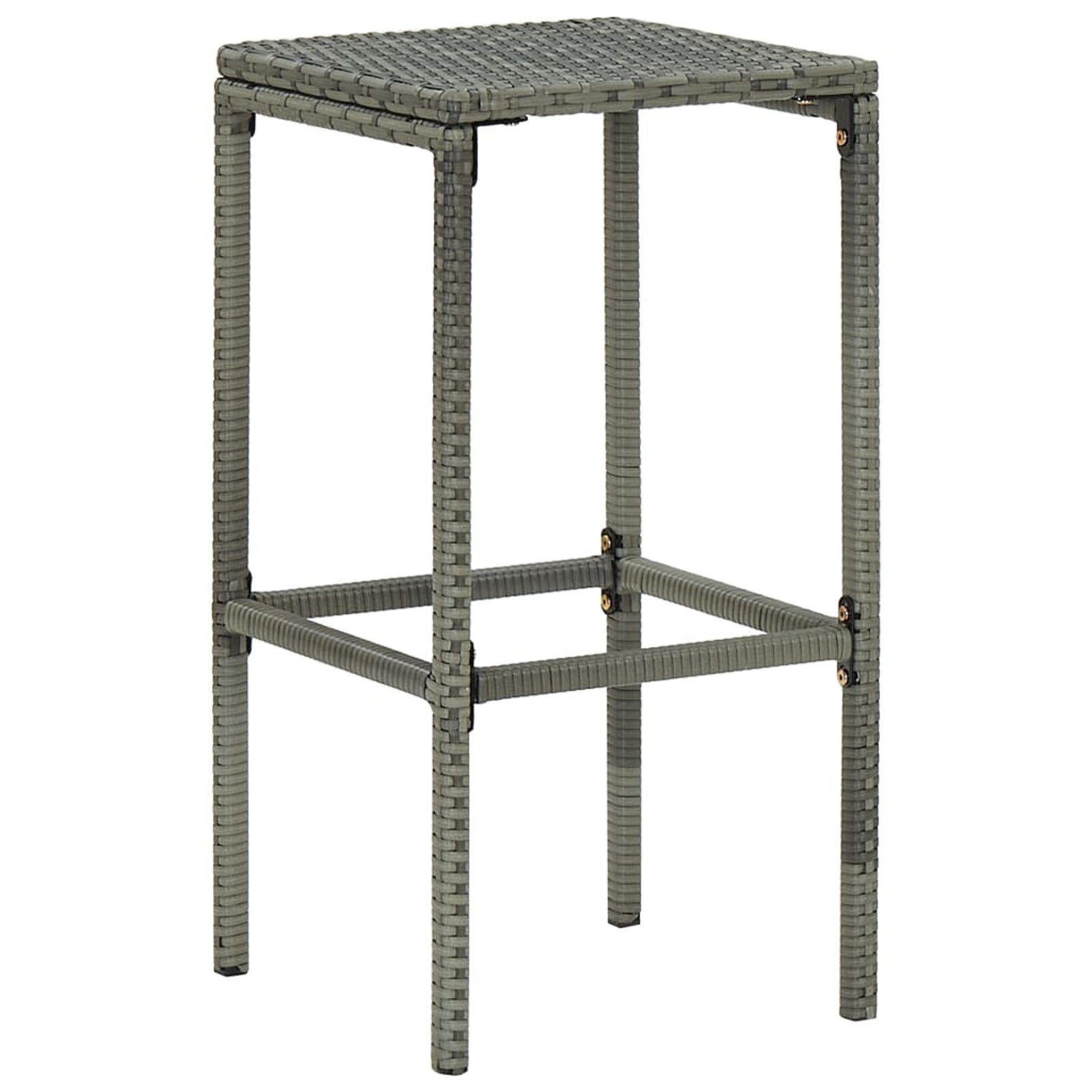 Bar Stools with Cushions 3 pcs Gray Poly Rattan