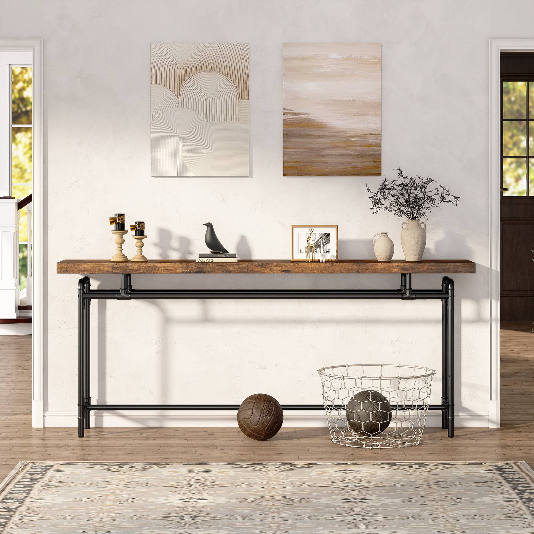 Industrial Console Table, 70.9