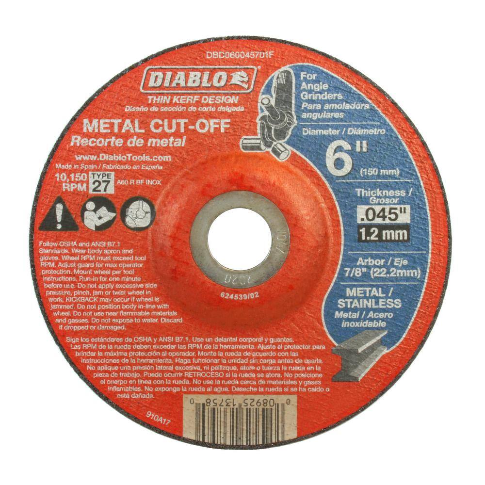 DIABLO Bonded 6 in. x 0.045 in. x 78 in. Metal Cutoff T27 DBD060045701F