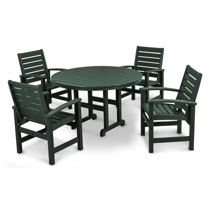 Polywood Signature 5-Piece Round Farmhouse Dining Set PWS152-1