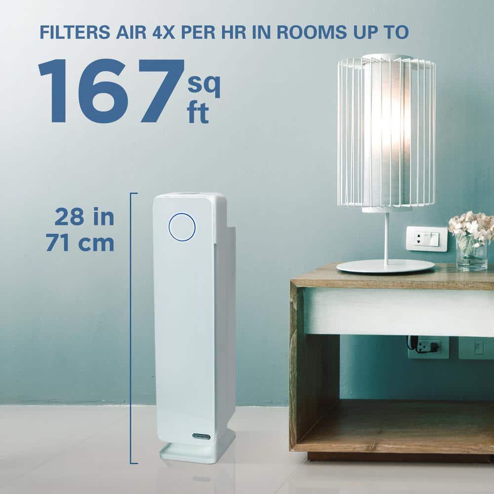 GermGuardian Elite 4in1 5 Speed Air Purifier with True HEPA filter UV Sanitizer for Medium Rooms up to 167 Sq Ft White