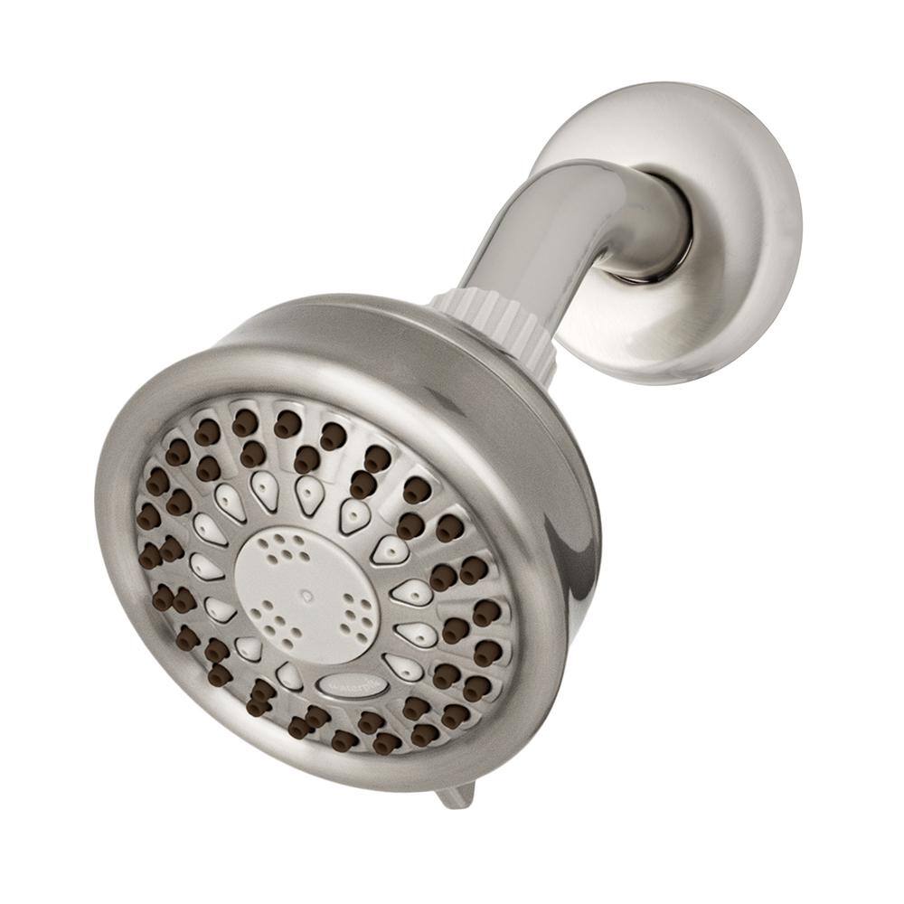 Waterpik 5-Spray 3.8 in. Single Wall Mount Low Flow Fixed Shower Head in Brushed Nickel TAV-529E