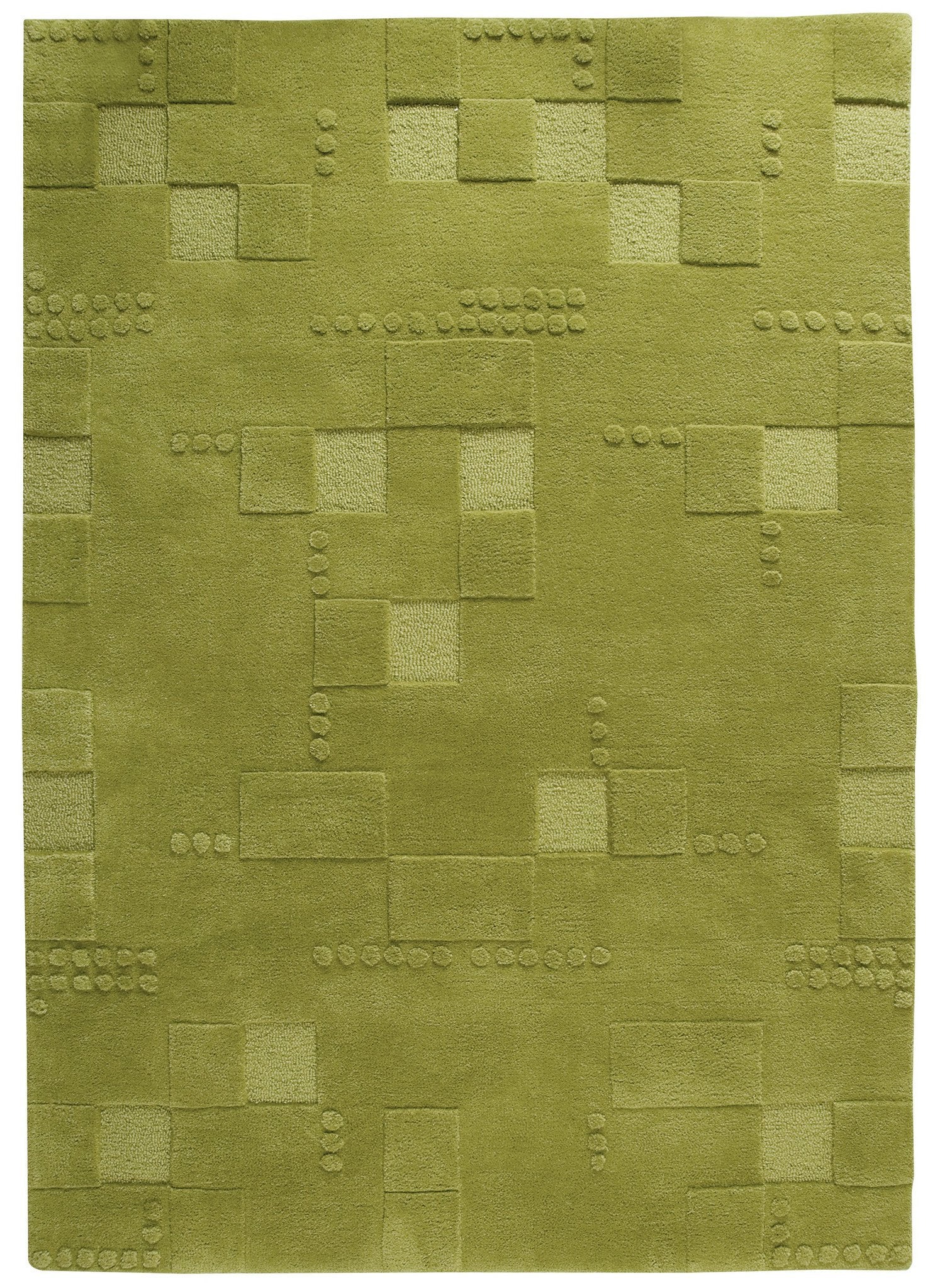 Miami Collection Hand Tufted Wool Area Rug in Green