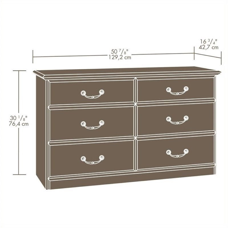 Pemberly Row 6 Drawer Bedroom Dresser in Carolina Oak