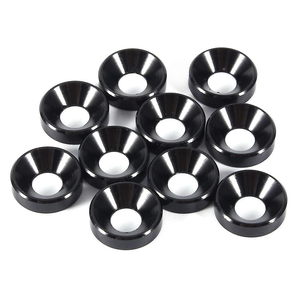 10pc M5 Anodized Countersunk Head Washers Gasket Aluminum Alloy Black