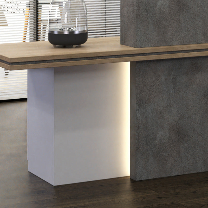 JARIN  Reception Desk 2.4M Left Panel - Carbon Grey & White Colour