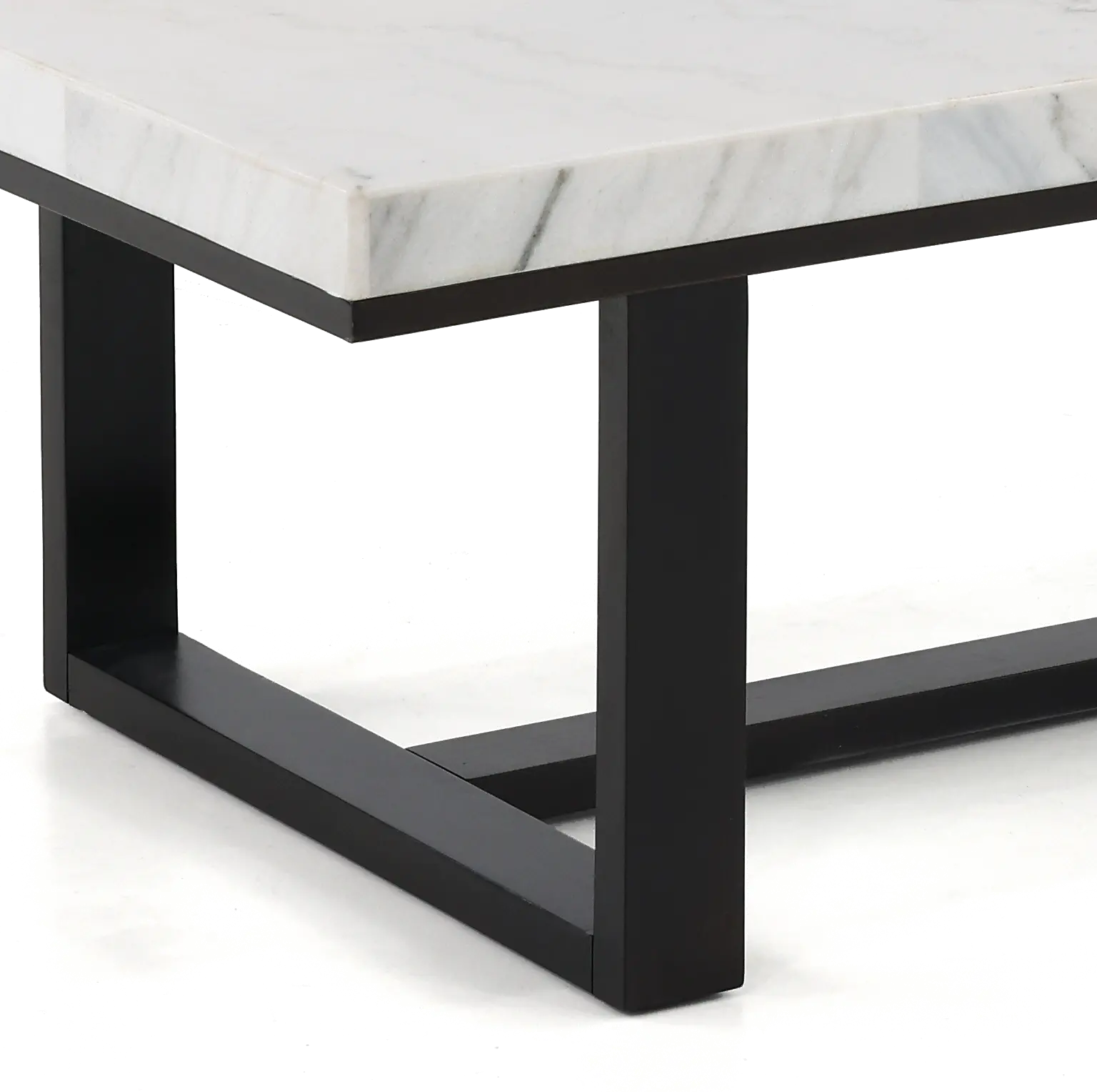 Lucca Dark Espresso and White Marble Coffee Table