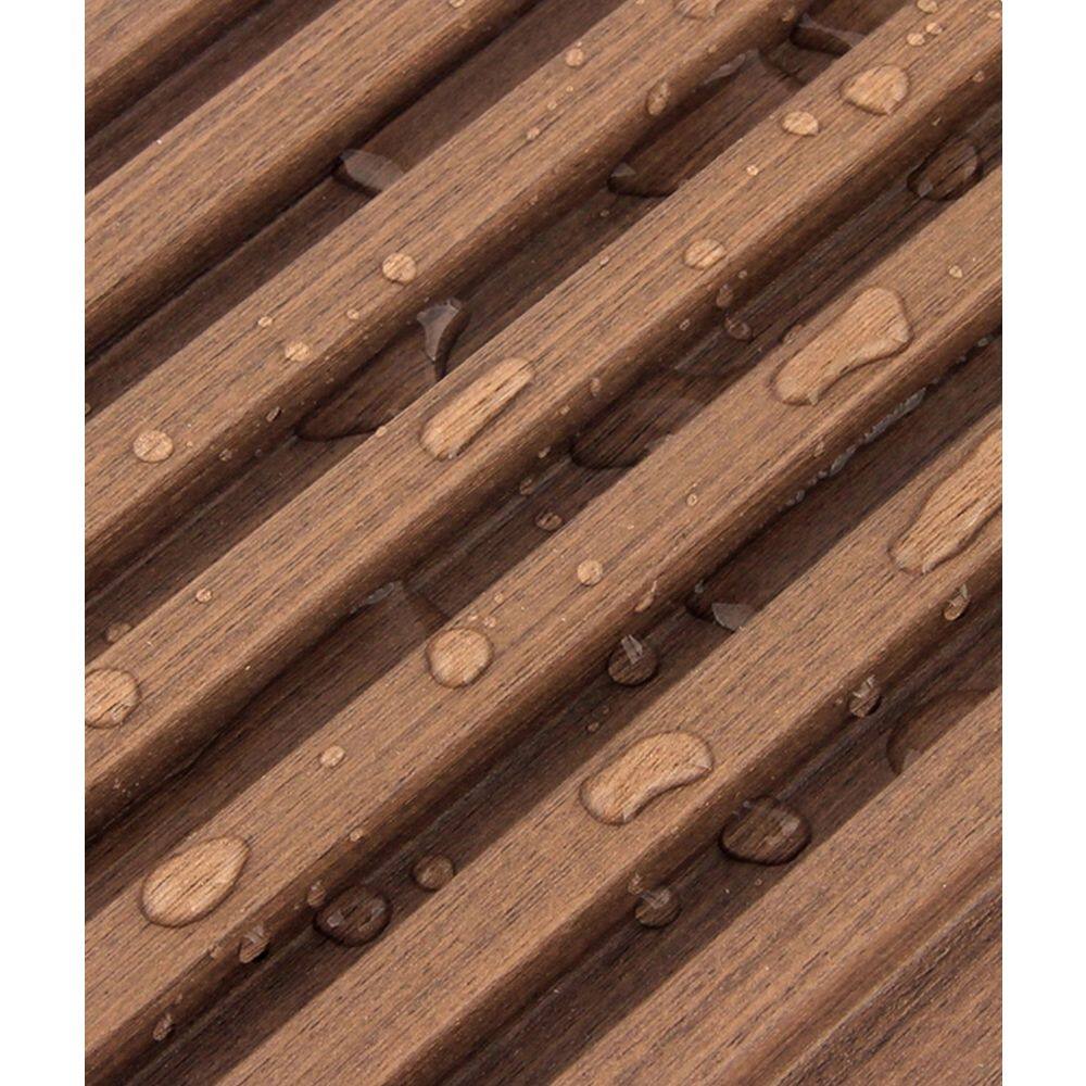 Ejoy 106 in. x 6 in x 0.5 in. Solid Wood Wall 7 Grid Cladding Siding Board in Light Chestnut Color (Set of 4-Piece) CladdingPanel_WC7G_31