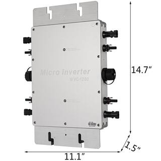 VEVOR Solar Grid Tie Inverter 1200-Watt Micro Power Converter DC 50-Volt to AC 220-Volt MPPT Waterproof for Home NBQ1.2KW-220VWXBWV0