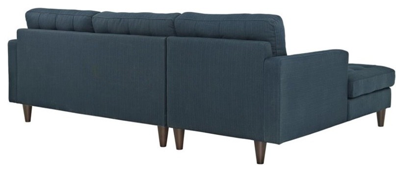 Empress Left Facing Upholstered Sectional Sofa  Azure   Midcentury   Sectional Sofas   by First of a Kind USA Inc  Houzz