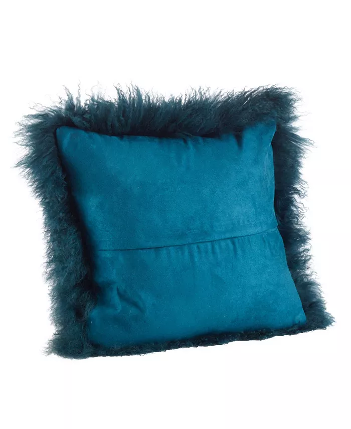 Saro Lifestyle Mongolian Wool Lamb Fur Decorative Pillow， 20