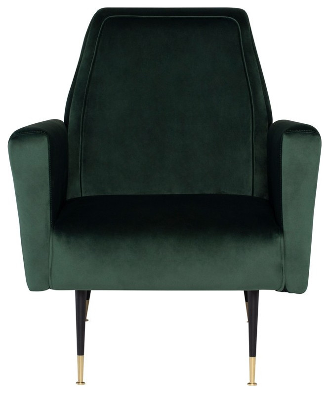 Ramsay Occasional Chair emerald green velour seat matte black   Midcentury   Armchairs And Accent Chairs   by Virgil Stanis Design  Houzz