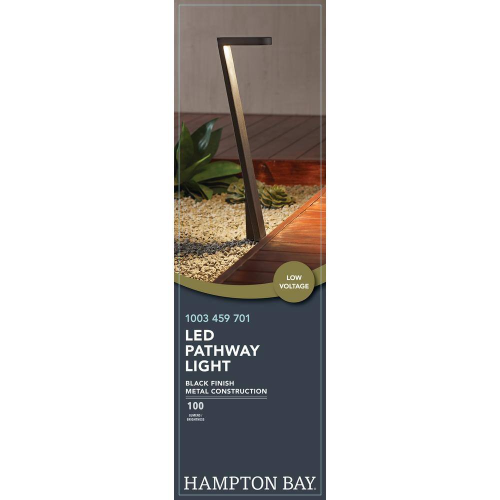 Hampton Bay 9-Watt Millennium Black Outdoor Integrated LED Landscape Path Light JPZ1502LBK