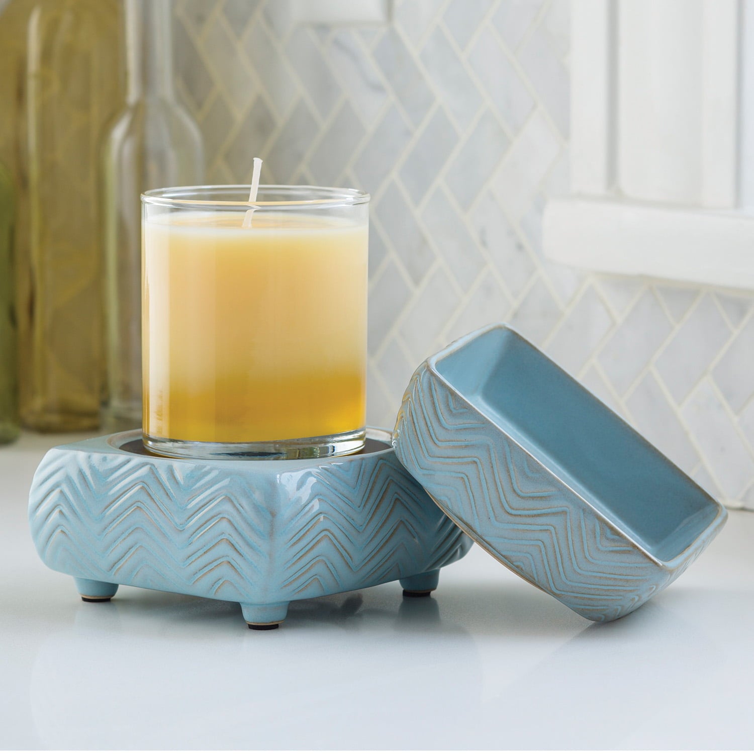 Chevron 2-In-1 Candle and Fragrance Warmer For Candles And Wax Melts from Candle Warmers Etc.