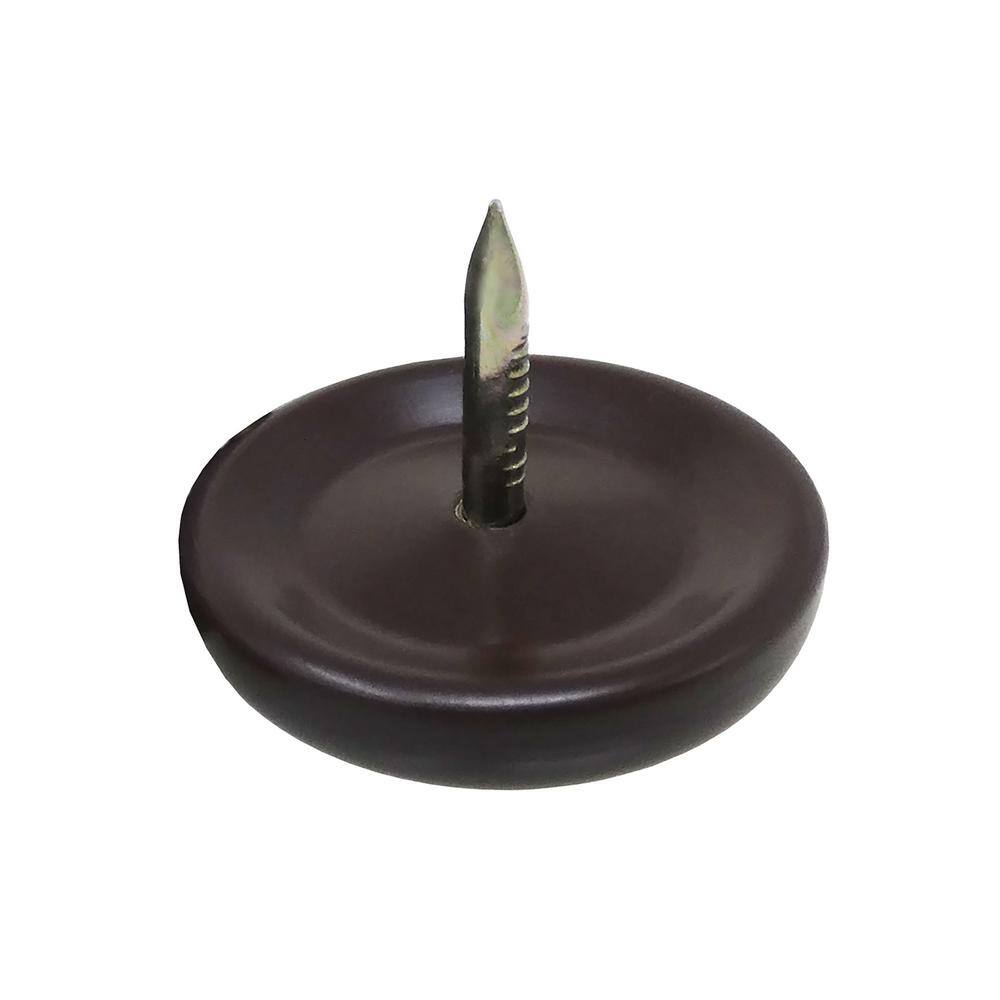 Everbilt 1 in. Brown Round Metal Nail-On Furniture Glides with Carpet Base for Floor Protection (4-Pack) 4293144EB