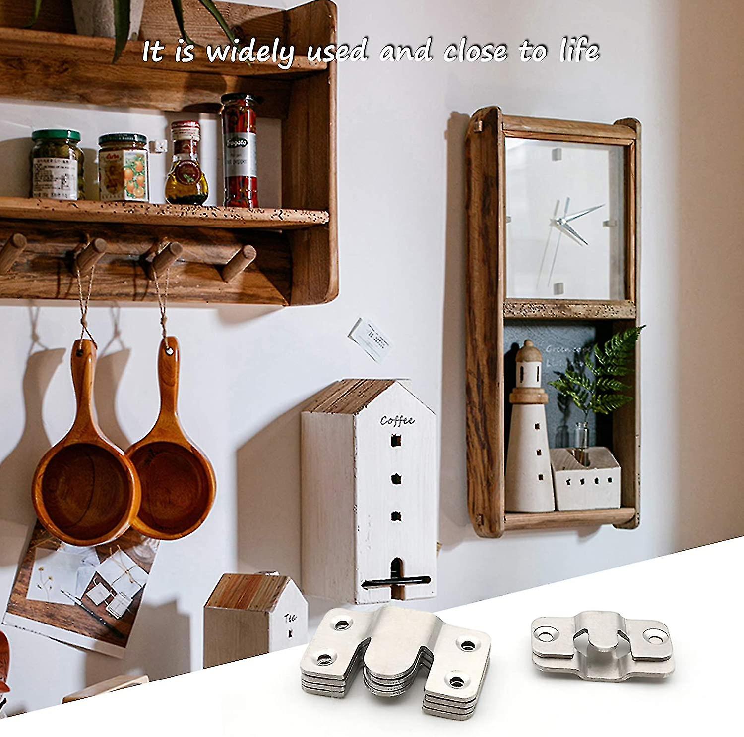 Flush Mount Brackets， Headboard Wall Fixing Brackets Wall Mount Interlocking Z Clip Hook Hardware For Furniture Connecting， Pictures Mirrors Fra