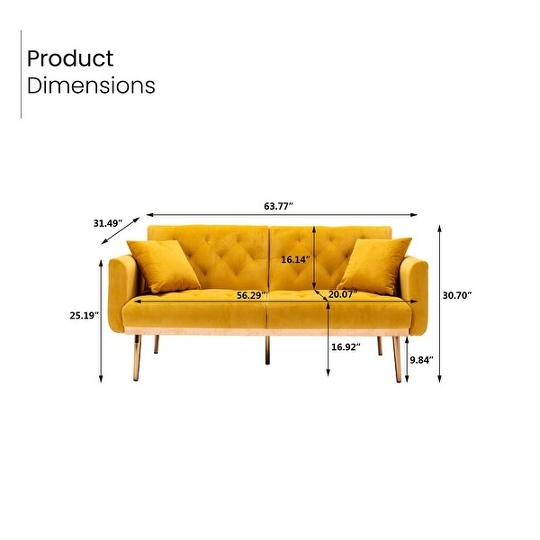 Zenith 63.78 in Velvet Modern Straight Reclining Tufted Sofa