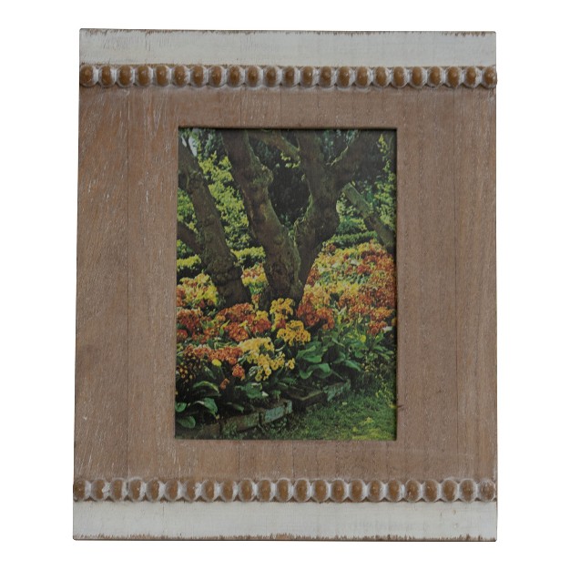 White Wood Bead 5x7 Inch Wood Decorative Picture Frame Foreside Home amp Garden