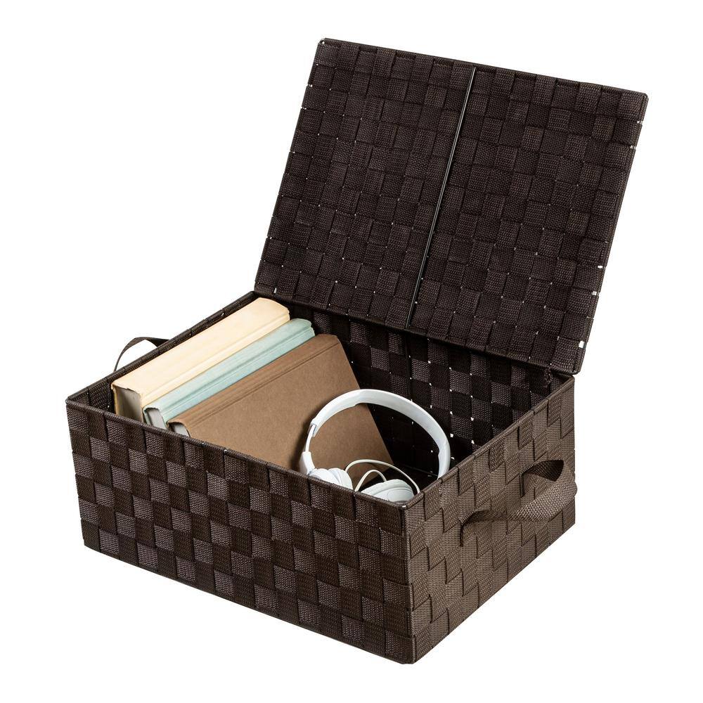 Honey-Can-Do 7 in. H x 17 in. W x 12 in. D Brown Fabric Cube Storage Bin OFC-03704